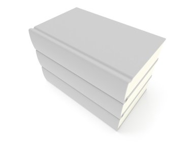 3D-lege boeken bestrijken op witte achtergrond