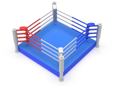 Boks ringi. yüksek çözünürlükte 3d render.