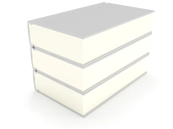 Copertina libri vuoti 3D su sfondo bianco — Foto Stock