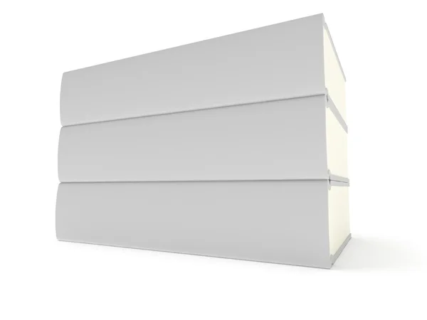 Copertina libri vuoti 3D su sfondo bianco — Foto Stock