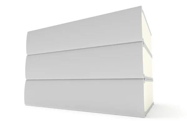 3D blank books cover over white background — Stock Photo, Image