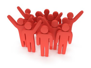 gurup stilize kırmızı üzerine beyaz standı