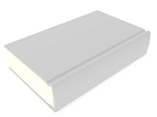 Couverture de livre blanc 3d sur fond blanc — Photo