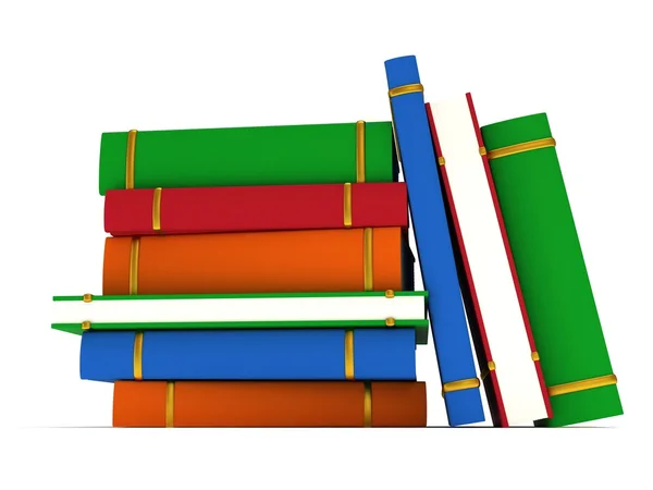 Stack of Books on white background. 3d render — Stock Photo, Image