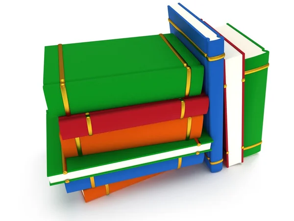 Куча книг на белом фоне. 3D рендеринг — стоковое фото