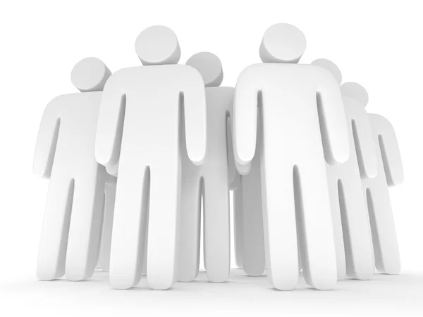 Group of stylized blank people stand on white — Stock Photo, Image