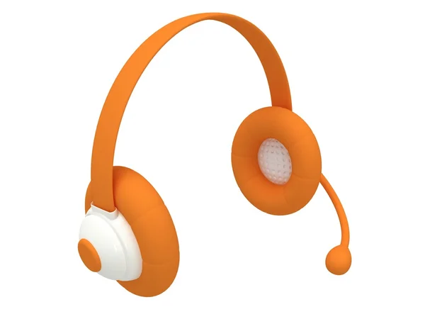 View of one orange headset. 3d render. — Stock Photo, Image