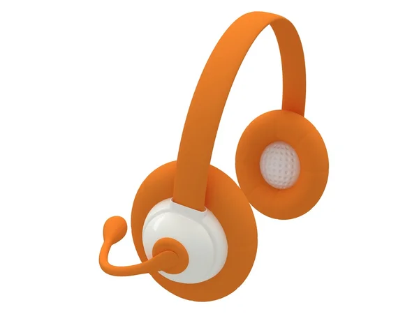 View of one orange headset. 3d render. — Stock Photo, Image