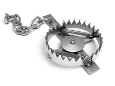 metalen dierlijke val geïsoleerd op wit