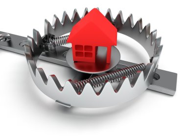 beyaz izole Home metal hayvan tuzağı
