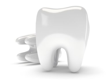 Beyaz arkasında izole dişler.