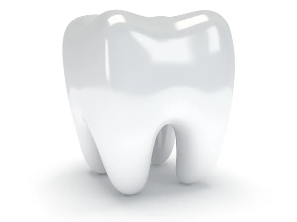 Dente isolato sul dorso bianco . — Foto Stock