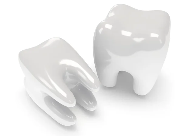 Denti isolati sulla schiena bianca . — Foto Stock