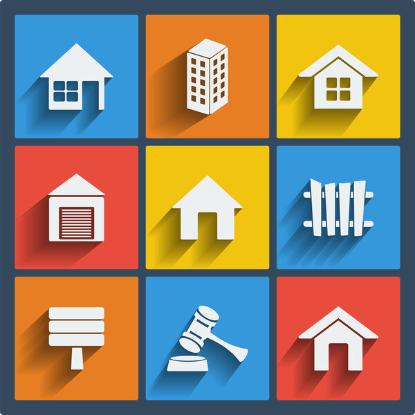 Набор из 9 веб-сайтов и мобильных приложений по недвижимости. Вектор
.