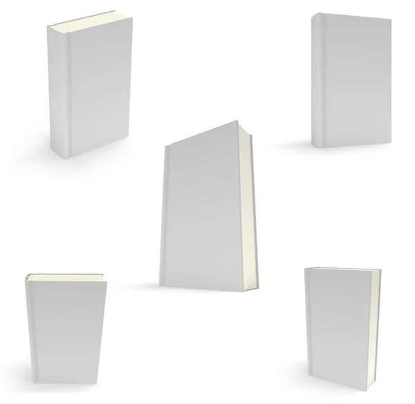 3D prázdné knihy pokrývají bílé pozadí — Stock fotografie