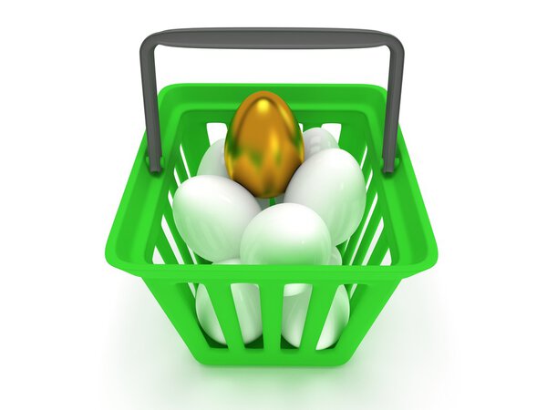 Золотое яйцо в корзине

