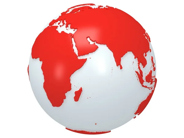 Earth planet globe. 3D render. India view. — Stock Photo, Image