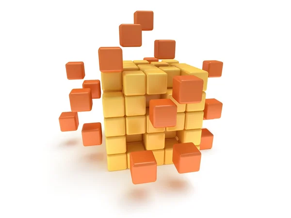 Cubes block. Assembling concept. On white. — Stock Photo, Image