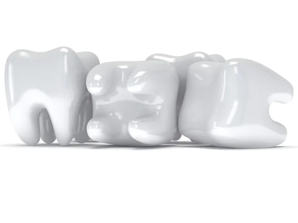 Tanden geïsoleerd op witte achterzijde. — Stockfoto