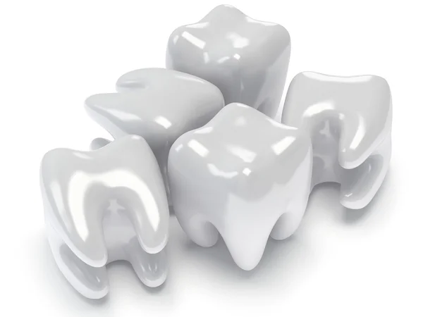Zuby izolovaných na bílém zpět. — Stock fotografie