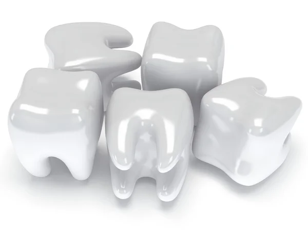 Зубы изолированы на белой спине . — стоковое фото