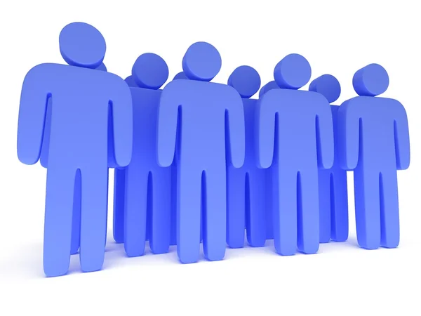 Group of stylized blue people — Stock Photo, Image