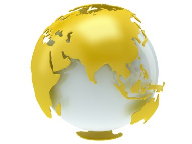 dünya gezegen dünya. 3D render. Hindistan görünümü.