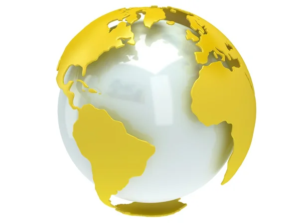 Earth planet globe. 3D render. America view. — Stock Photo, Image