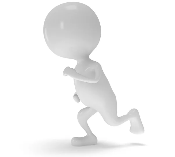 3d white running man — Stock Photo, Image