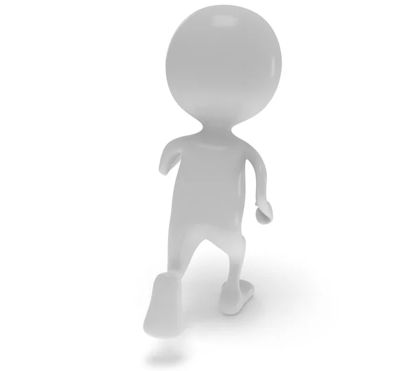 3d white running man — Stock Photo, Image