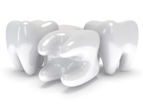 Зуби ізольовані на білому фоні . — стокове фото