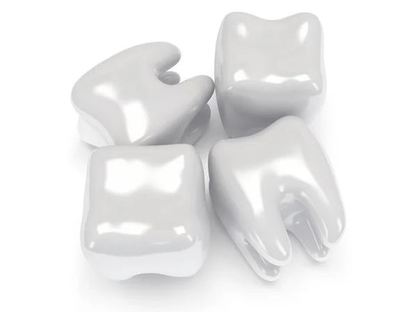 Zuby izolovaných na bílém zpět. — Stock fotografie