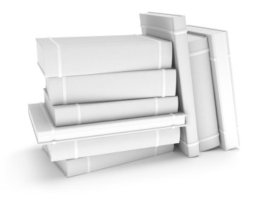 3D-lege boeken bestrijken op witte achtergrond