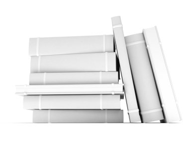 3D-lege boeken bestrijken op witte achtergrond