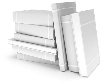 3D-lege boeken bestrijken op witte achtergrond
