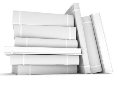 3D-lege boeken bestrijken op witte achtergrond