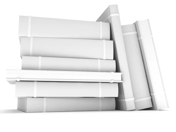 Cubierta de libros en blanco 3D sobre fondo blanco — Foto de Stock