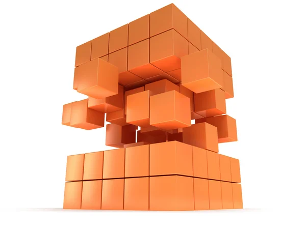 Bloque de cubos. Montaje del concepto. En blanco . —  Fotos de Stock