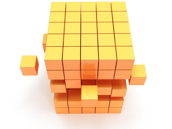 큐브 블록입니다. 개념을 조립. 화이트에. — 스톡 사진