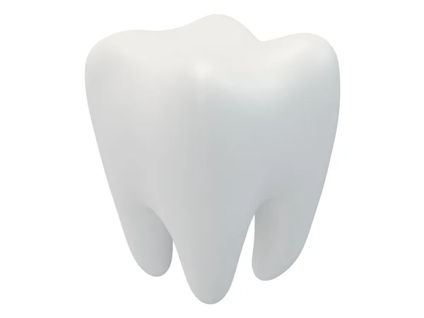 Dente isolato sul dorso bianco . — Foto Stock