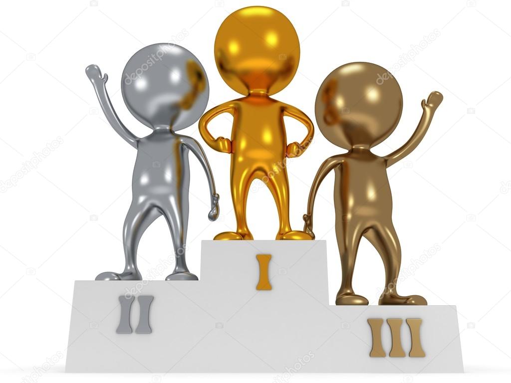 Gagnants sur podium sport isol sur blanc photographie newb1 44983727