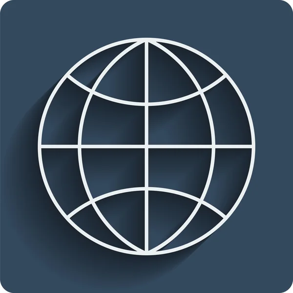 Aarde planeet globe web en mobile pictogram. vector. — Stockvector