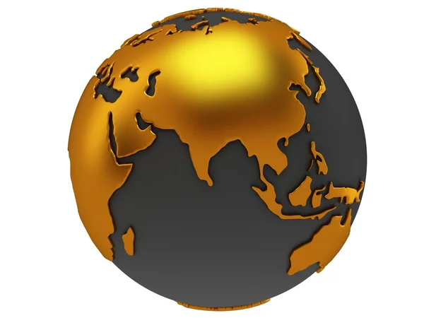 Earth planet globe. 3D render. India view. — Stock Photo, Image