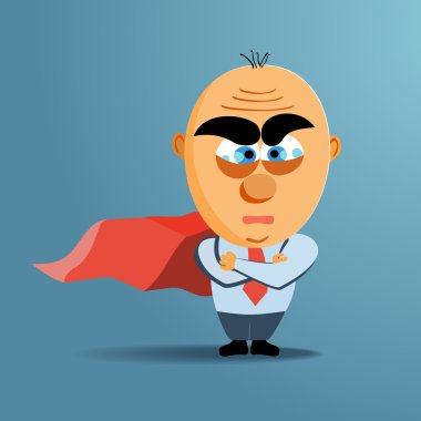 kırmızı pelerini ile cesur kahraman işadamı. vektör