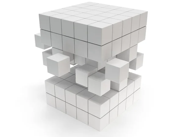 Cubes block. Assembling concept. On white. — Stock Photo, Image