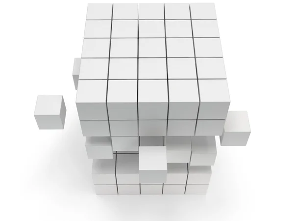 Cubes block. Assembling concept. On white. — Stock Photo, Image