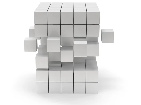 Bloc de cubes. Concept d'assemblage. Sur blanc . — Photo