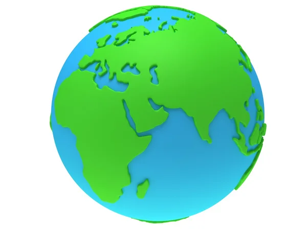 Aarde planeet globe. 3D render. India weergave. — Stockfoto