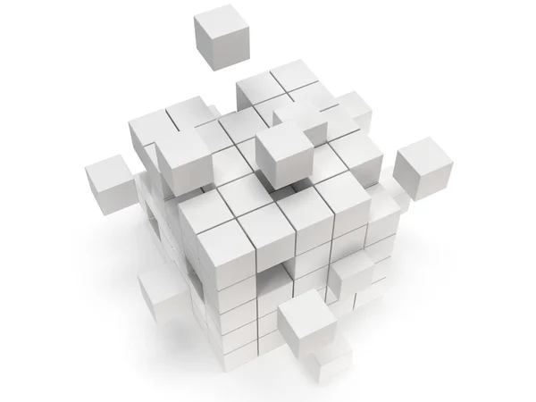 Cubes block. Assembling concept. On white. — Stock Photo, Image