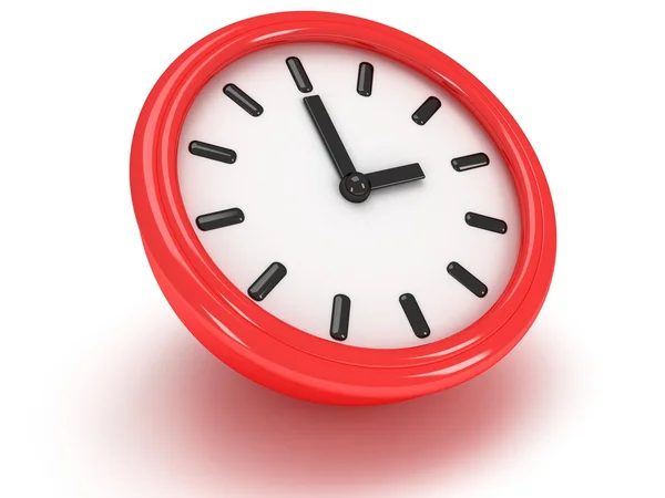 Relógio redondo do escritório mostra três horas — Fotografia de Stock